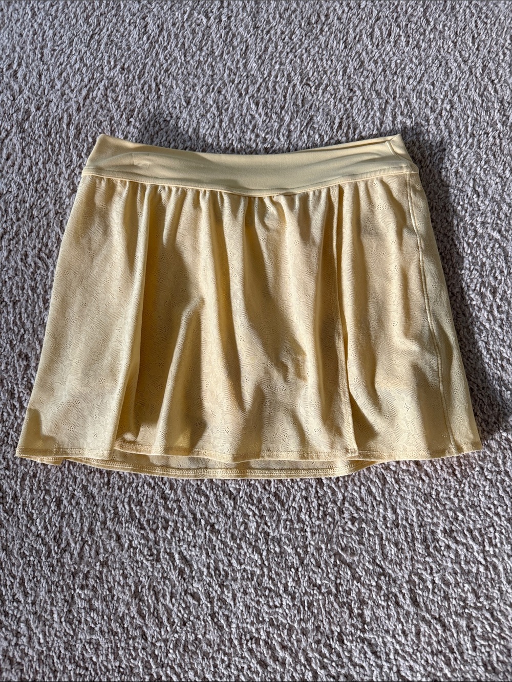 Offline by Aerie. Casual Yellow Mini Skirt with Gathered Waist